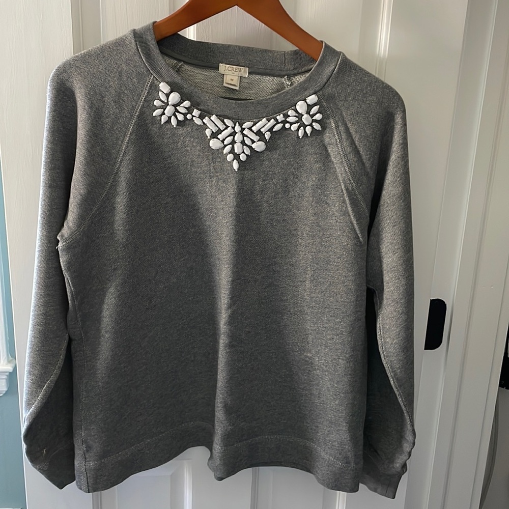 J. Crew embellished sweatshirt size M EUC!